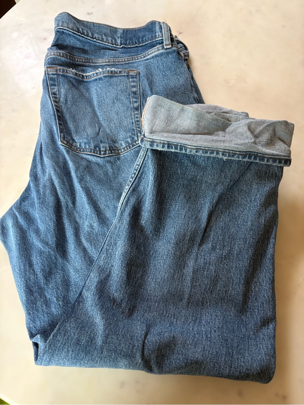 Abercrombie & Fitch The Baggy Low Rise Blue Denim Jeans Size 34